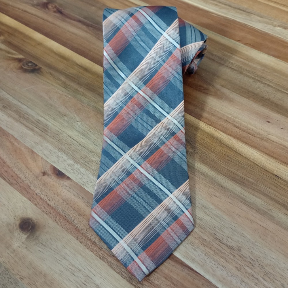 Hermosa New York Tie Necktie 100% Silk Muted Multicolor Plaid Classic‎